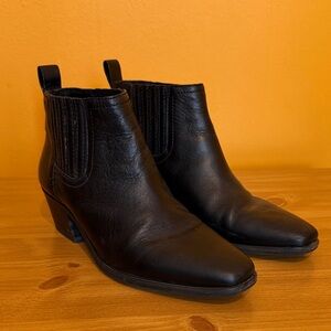 Black Leather Ankle Boots